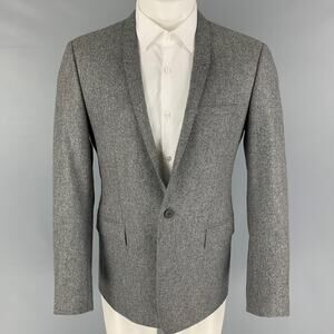 MATTISON Size 40 Grey Wool Notch Lapel Sport Coat